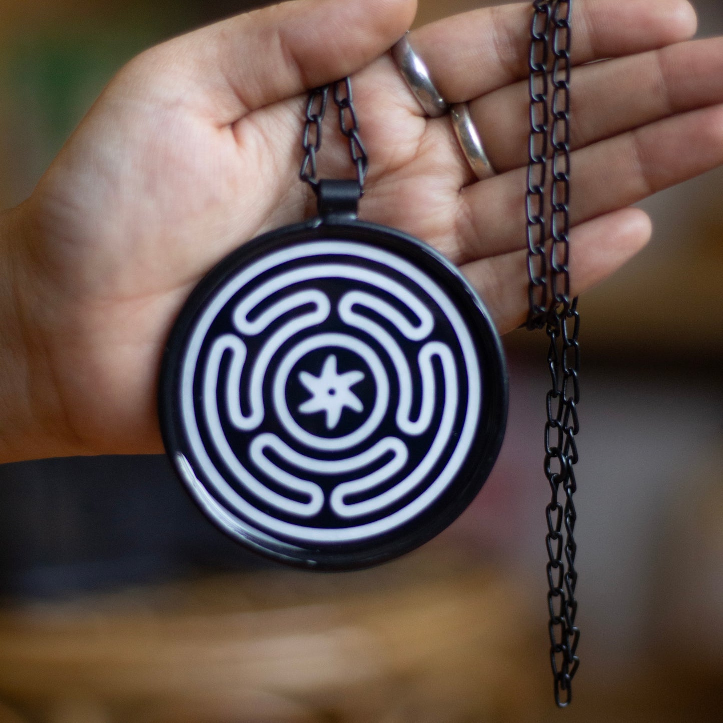 Goddess Hecate | Wheel of Hecate print Pendant with Chain