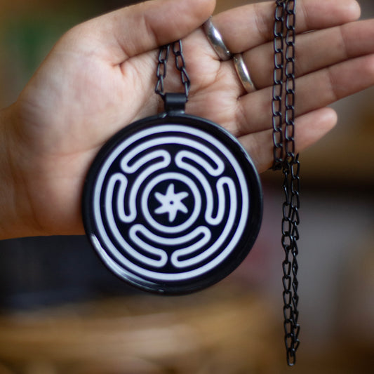 Goddess Hecate | Wheel of Hecate print Pendant with Chain