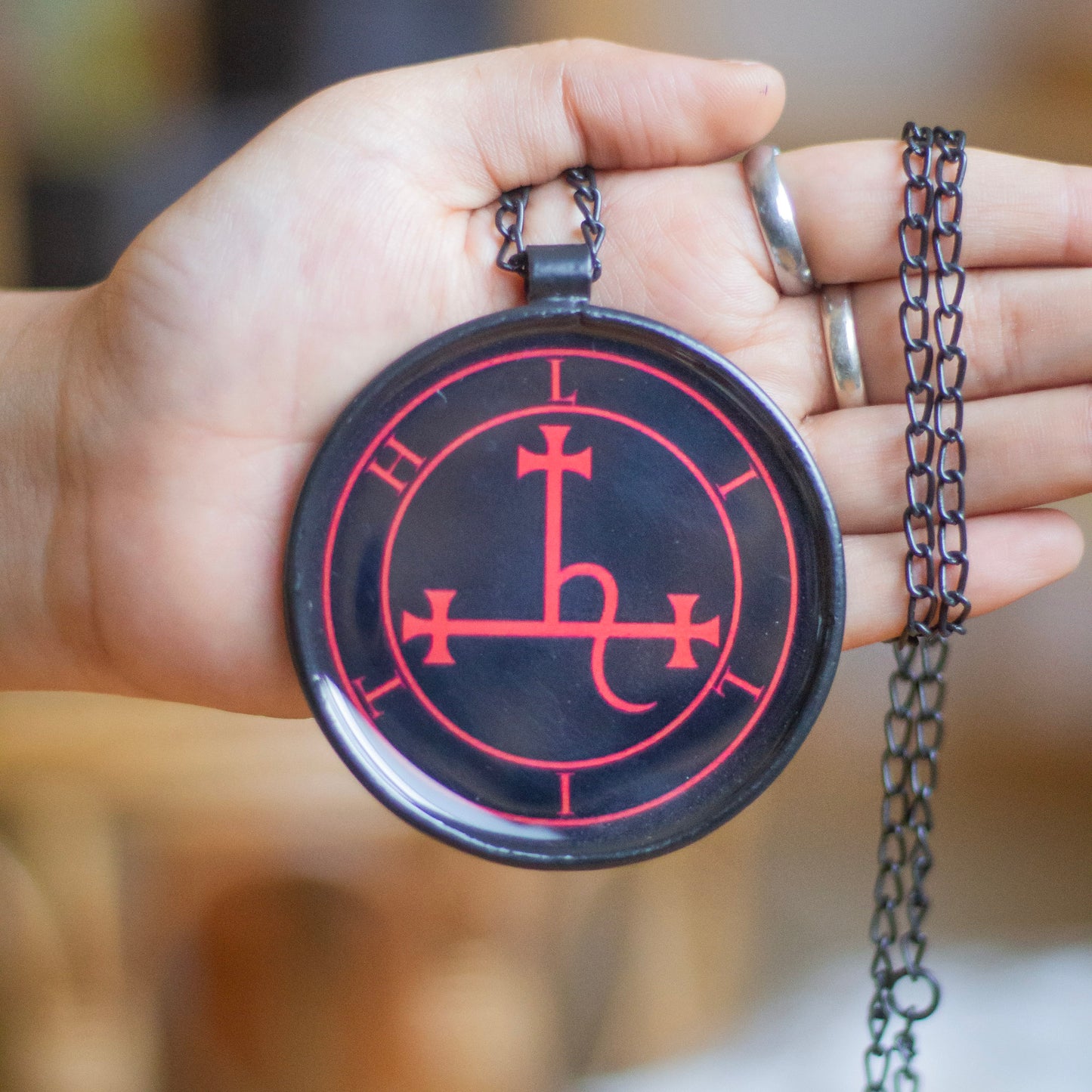 Lilith Sigil print Pendant with Chain