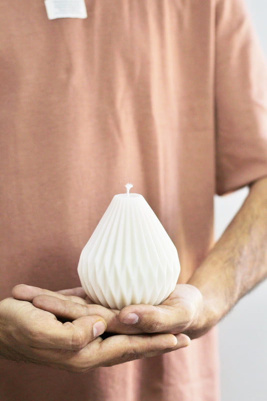 White Big Lantern Irregular Shape Soy Candle