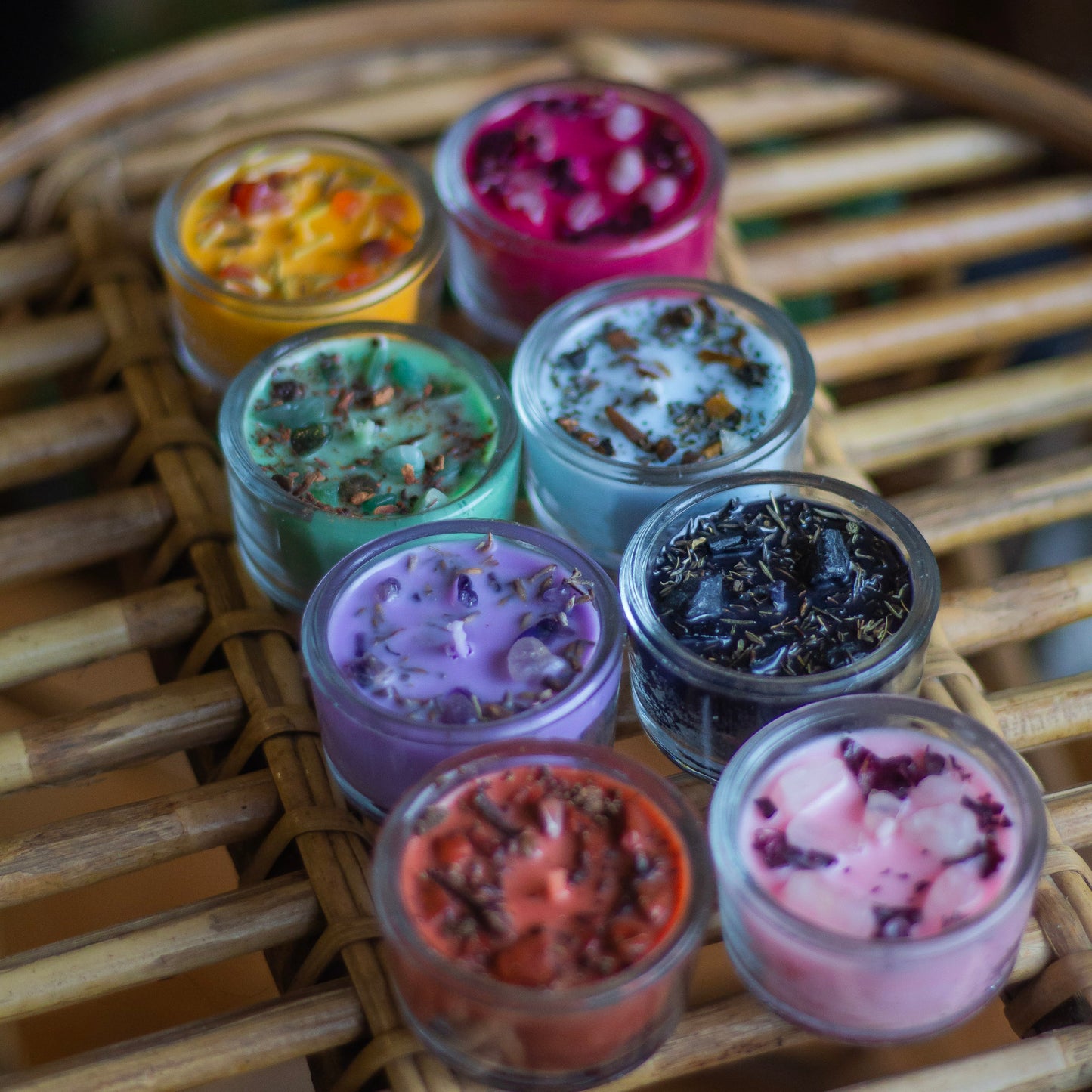 Colour Scented Tealight Soy Wax Candles Combo - Set of 8 | Glass Containers