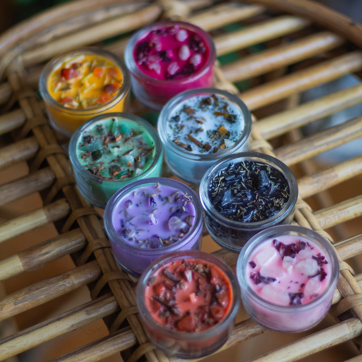 Colour Scented Tealight Soy Wax Candles Combo - Set of 8 | Glass Containers