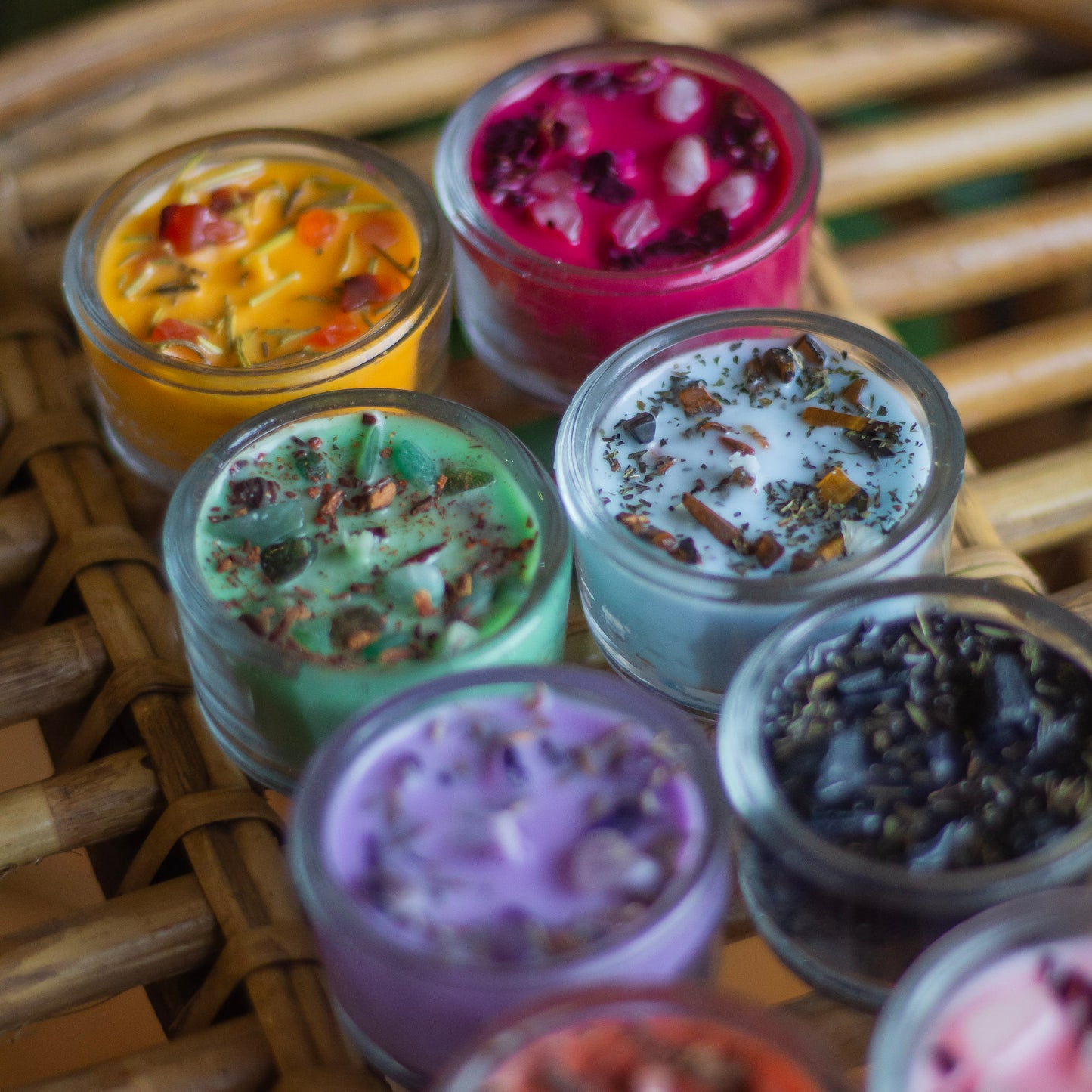 Colour Scented Tealight Soy Wax Candles Combo - Set of 8 | Glass Containers
