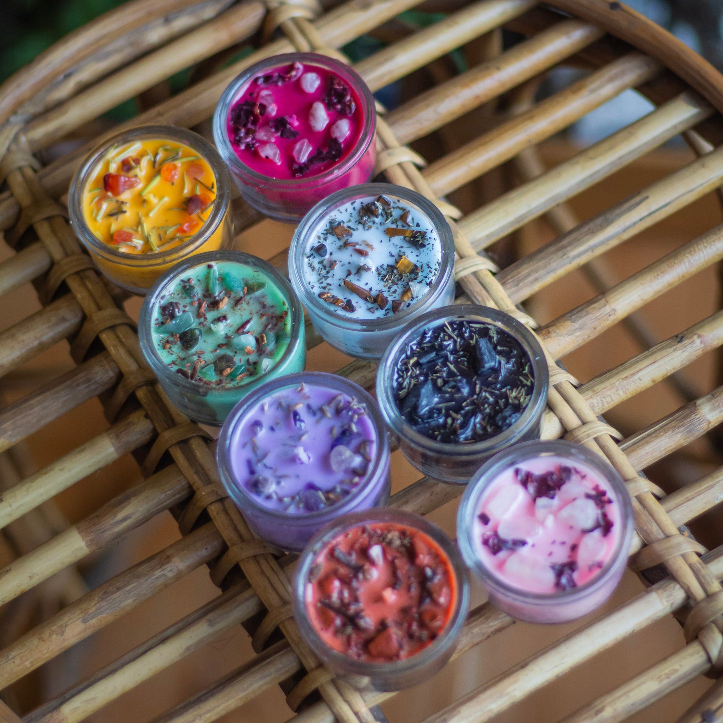Colour Scented Tealight Soy Wax Candles Combo - Set of 8 | Glass Containers