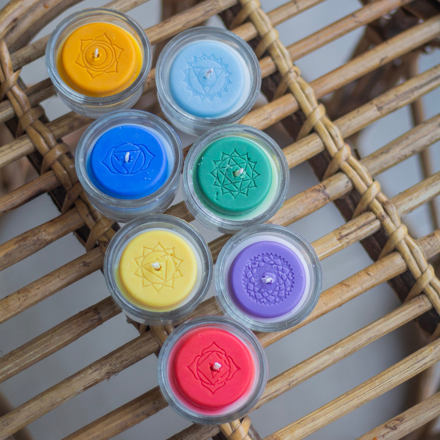Seven Chakra Soy Tealight Candle - Set of 7