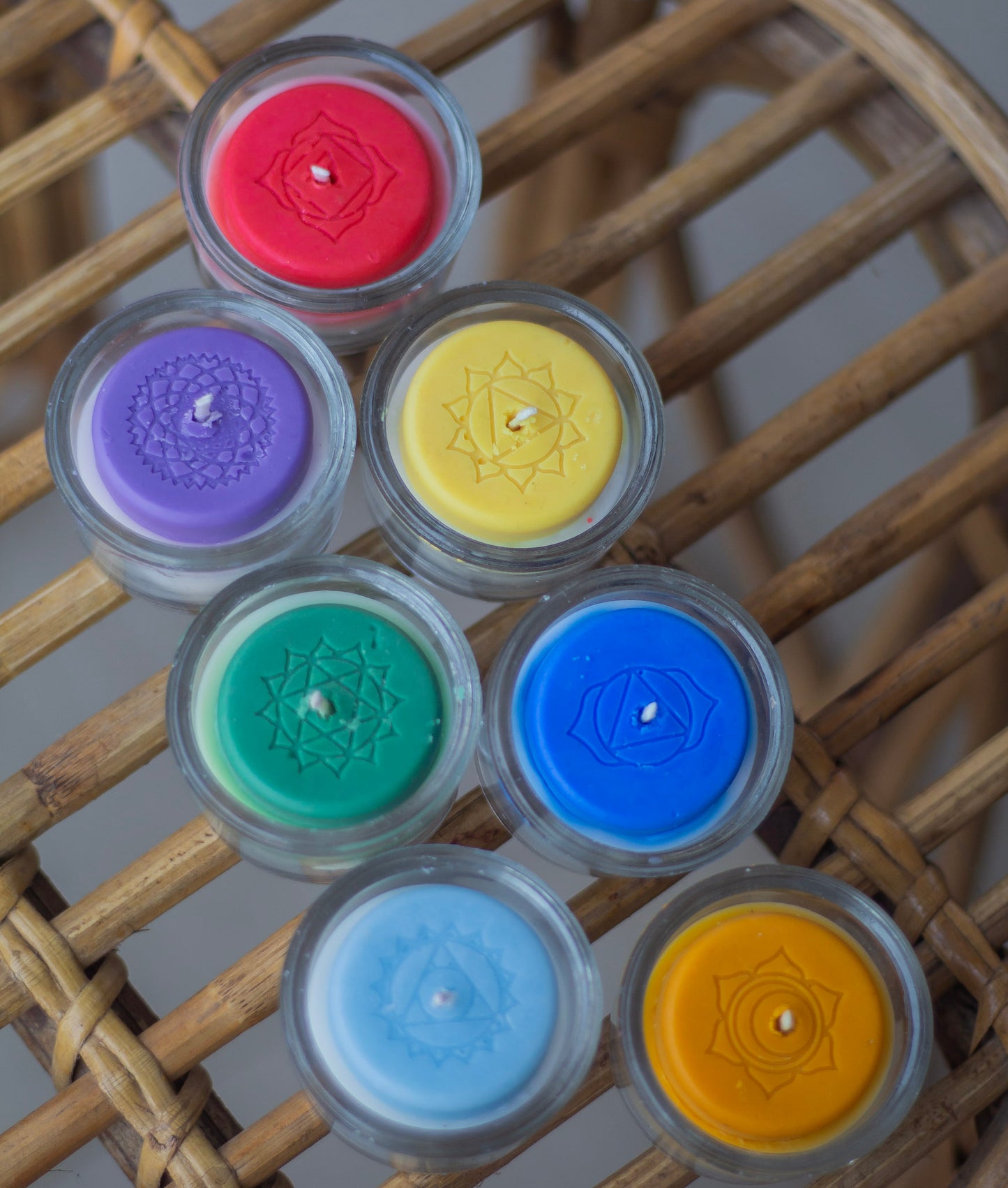 Seven Chakra Soy Tealight Candle - Set of 7