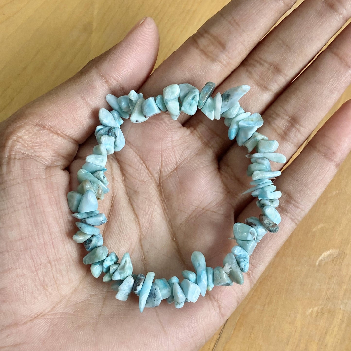 Larimar Chips Bracelet | Inner Wisdom & Outer Manifestation Crystal Stones