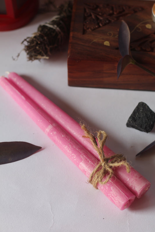 Pink Taper Candle - Set Of 5