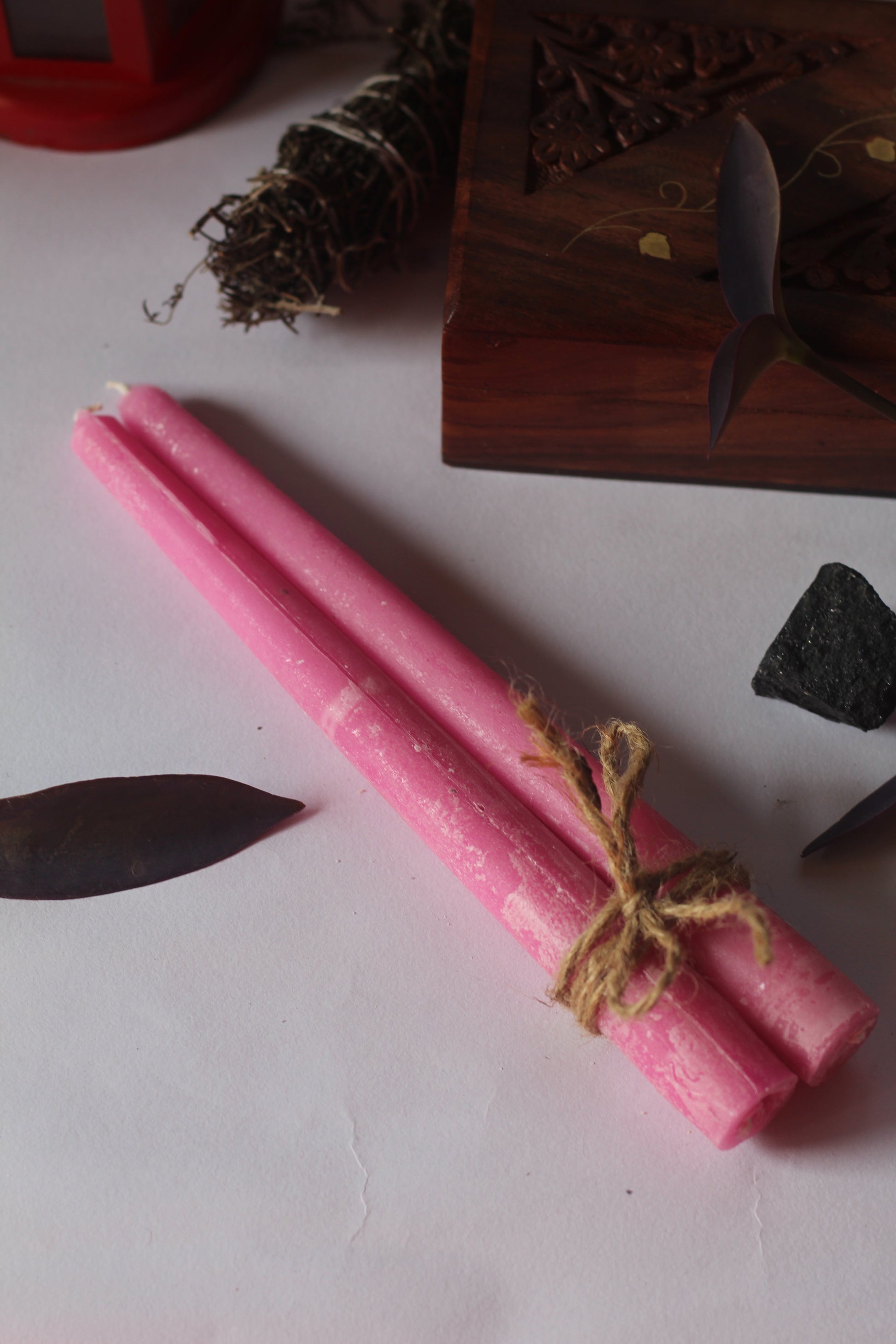 Pink Taper Candle - Set Of 5