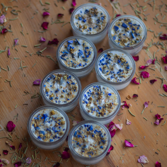 Lapis Lazuli + Chamomile Soy wax Tealight Candle | Set of 8