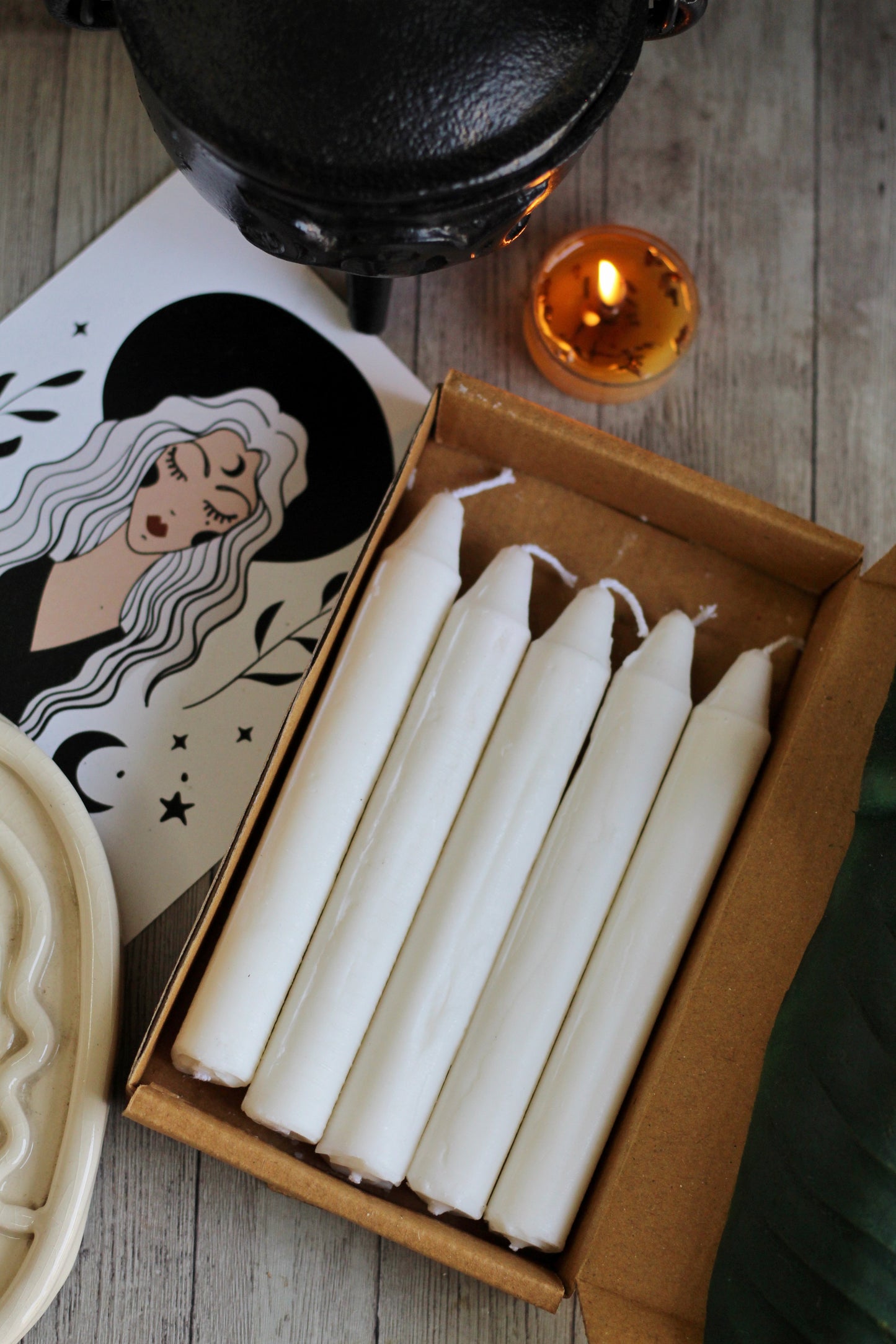 White Mini Taper Candle Colour Candles