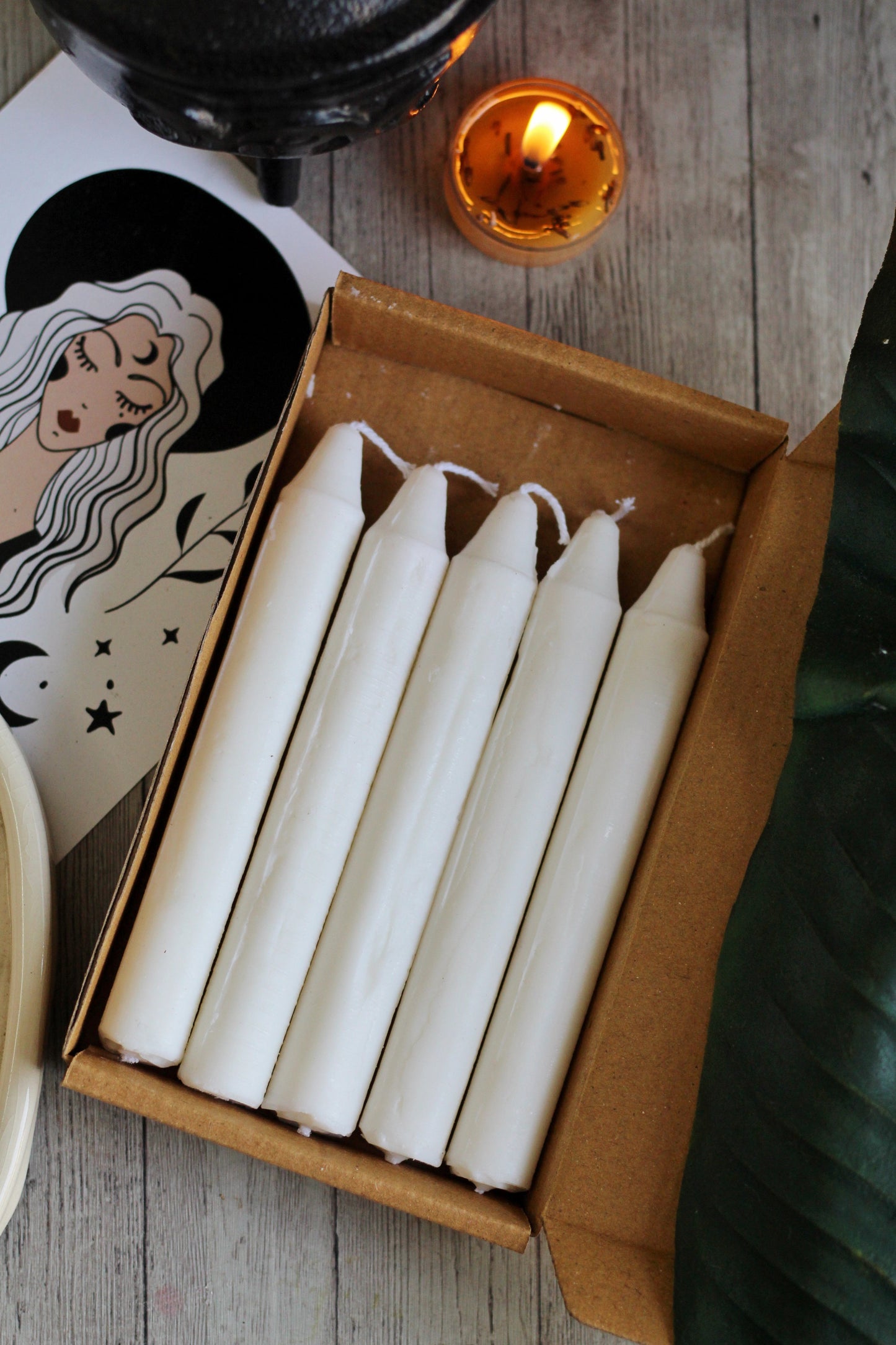 White Mini Taper Candle Colour Candles