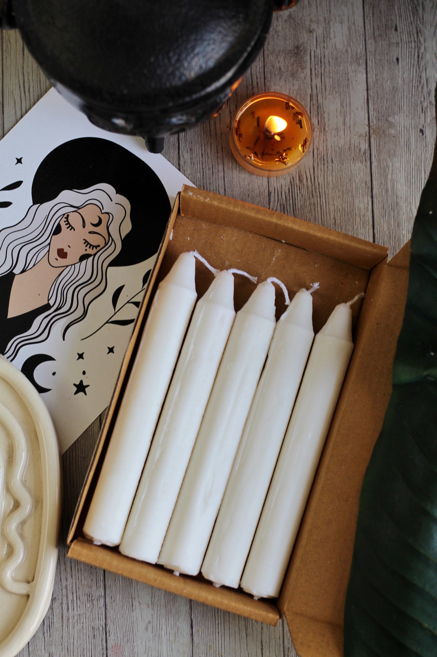 White Mini Taper Candle Colour Candles