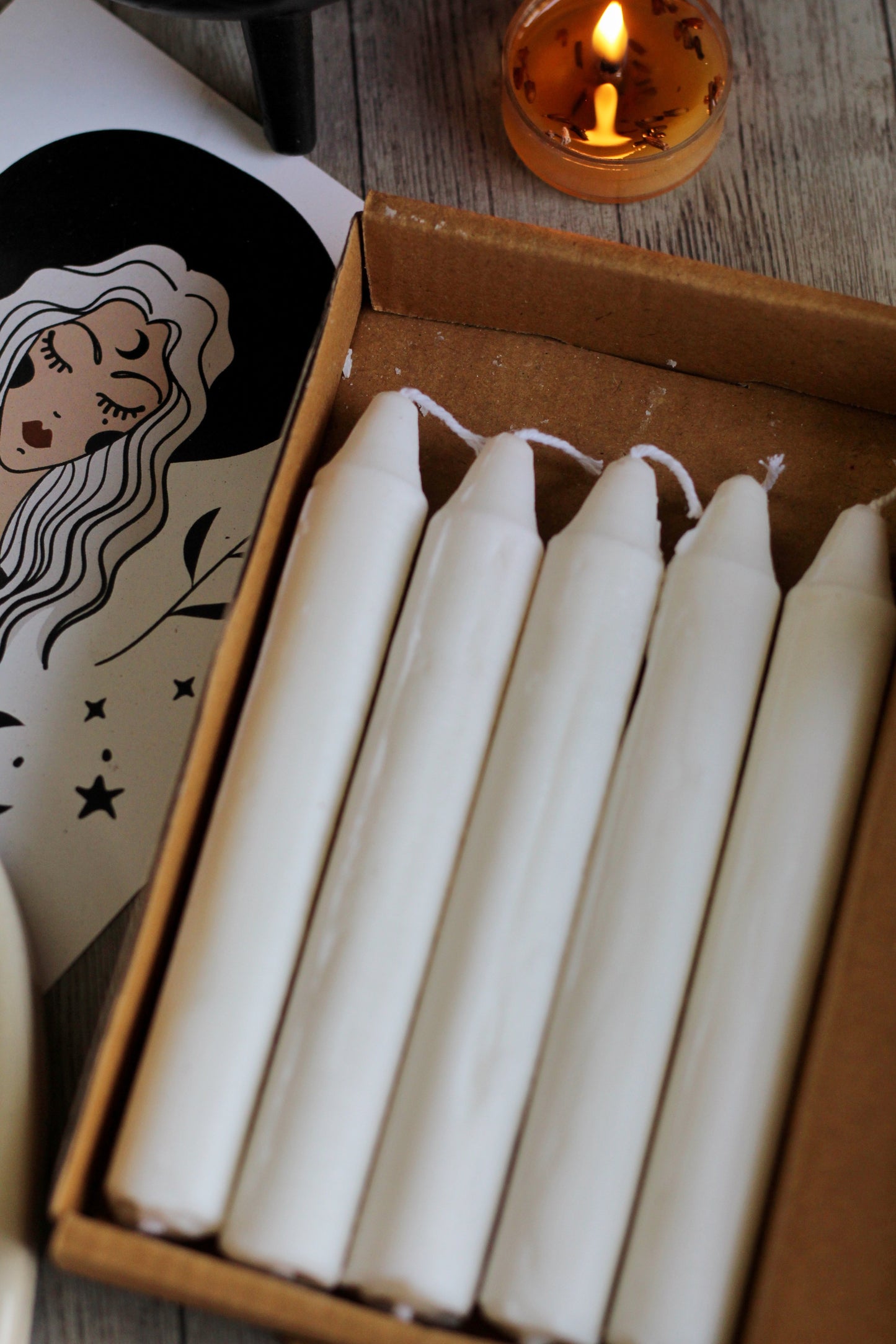 White Mini Taper Candle Colour Candles