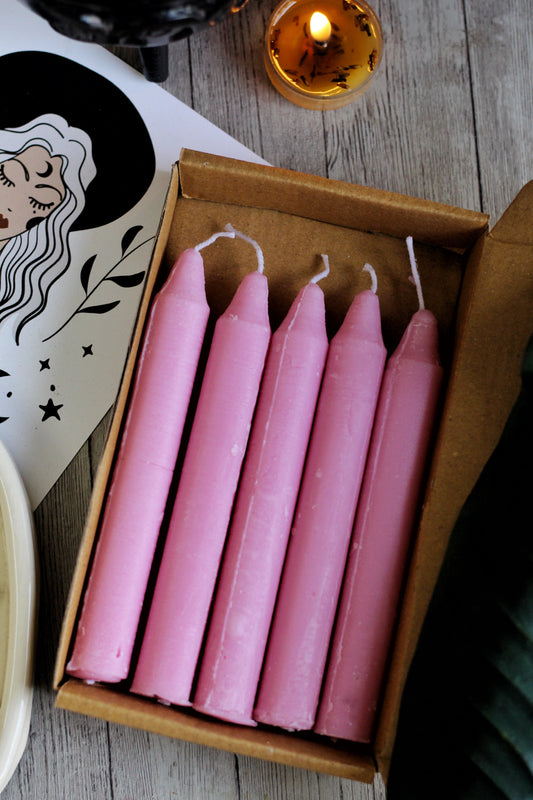 Pink Mini Taper Candle Colour Candles