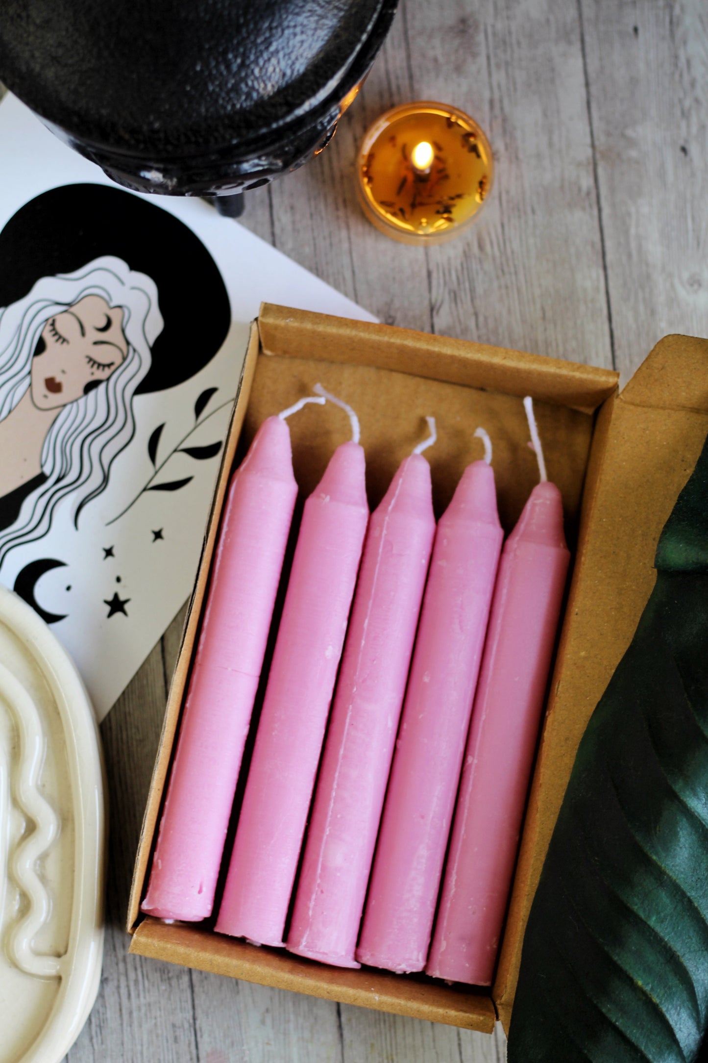 Pink Mini Taper Candle Colour Candles