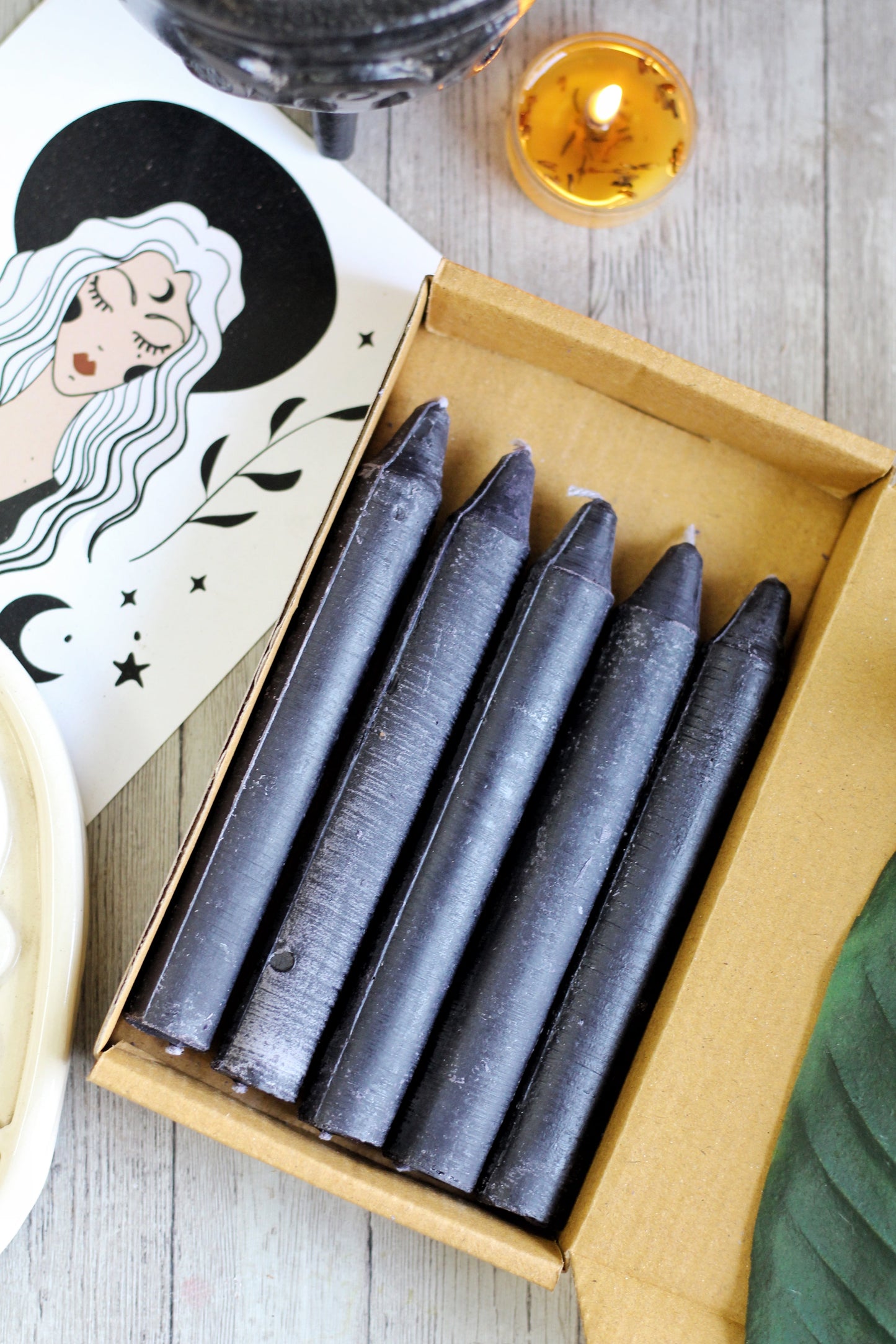 Black Mini Taper Candle Colour Candles