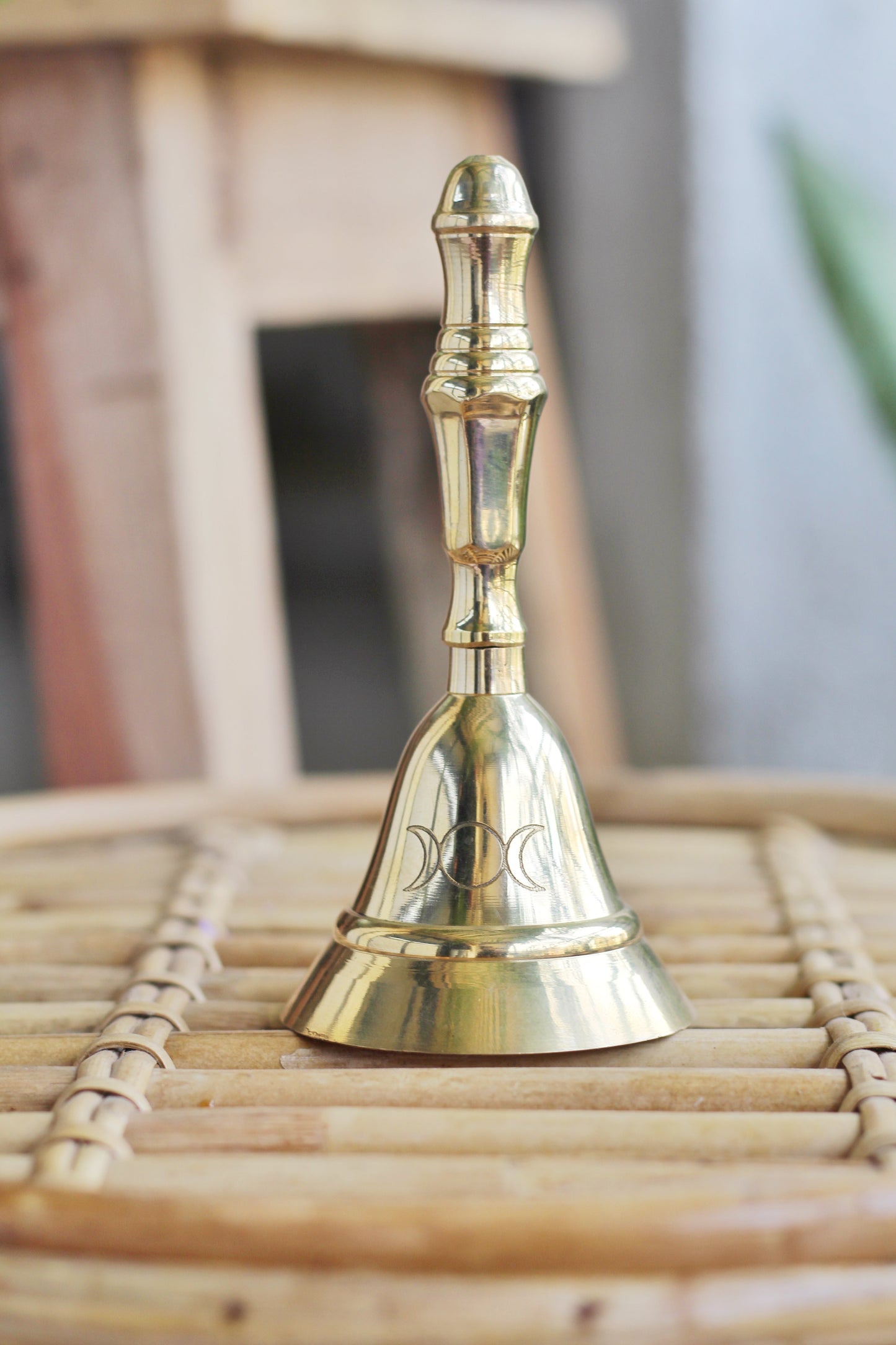 Brass Altar Bell With Triple Moon Symbol Altarware |