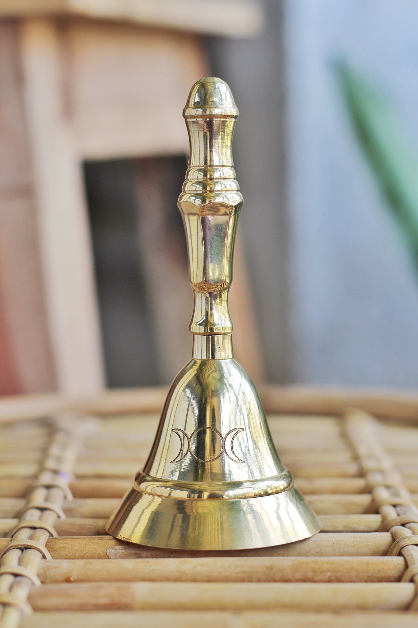 Brass Altar Bell With Triple Moon Symbol Altarware |