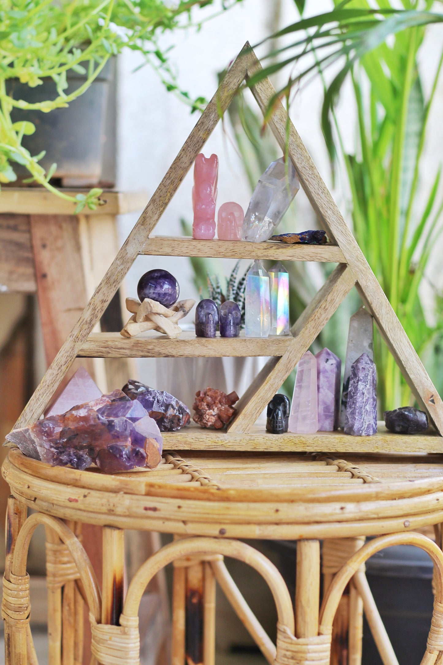 Triple Moon Printed Triangle Crystal | Shelf Altarware Altar