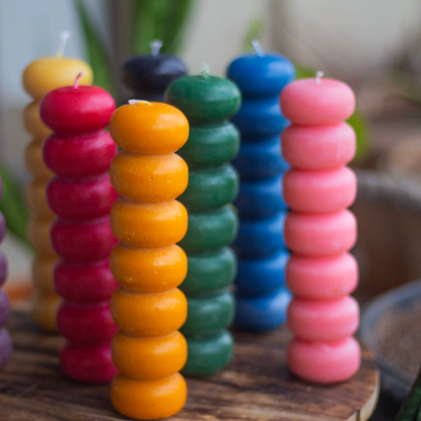 Beeswax Seven Knob figurine Candles | Colour Option Available
