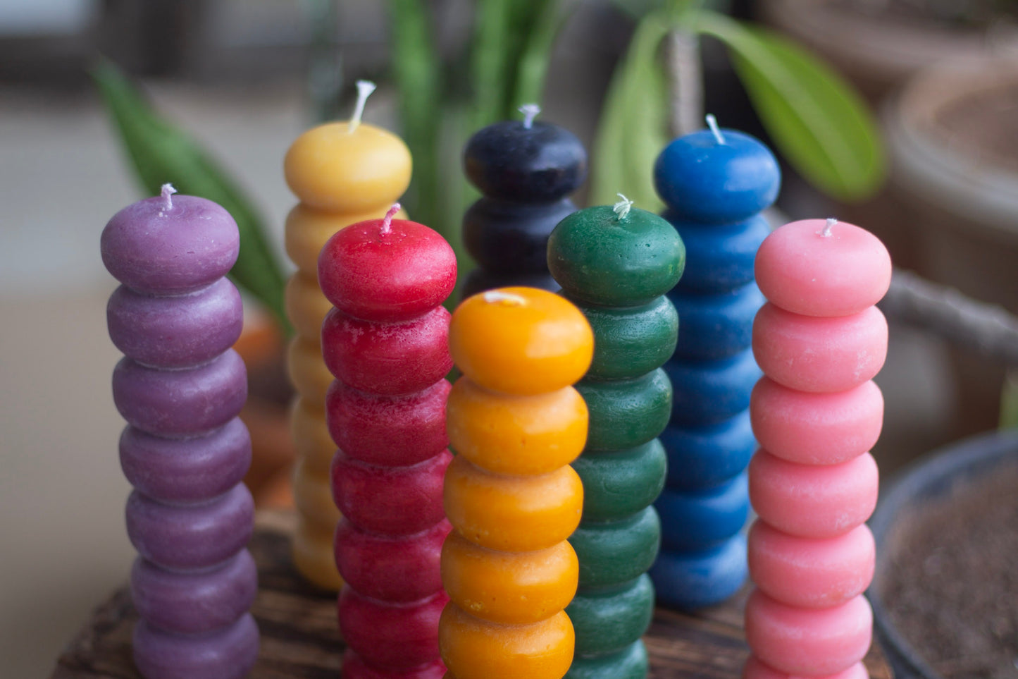 Beeswax Seven Knob figurine Candles | Colour Option Available
