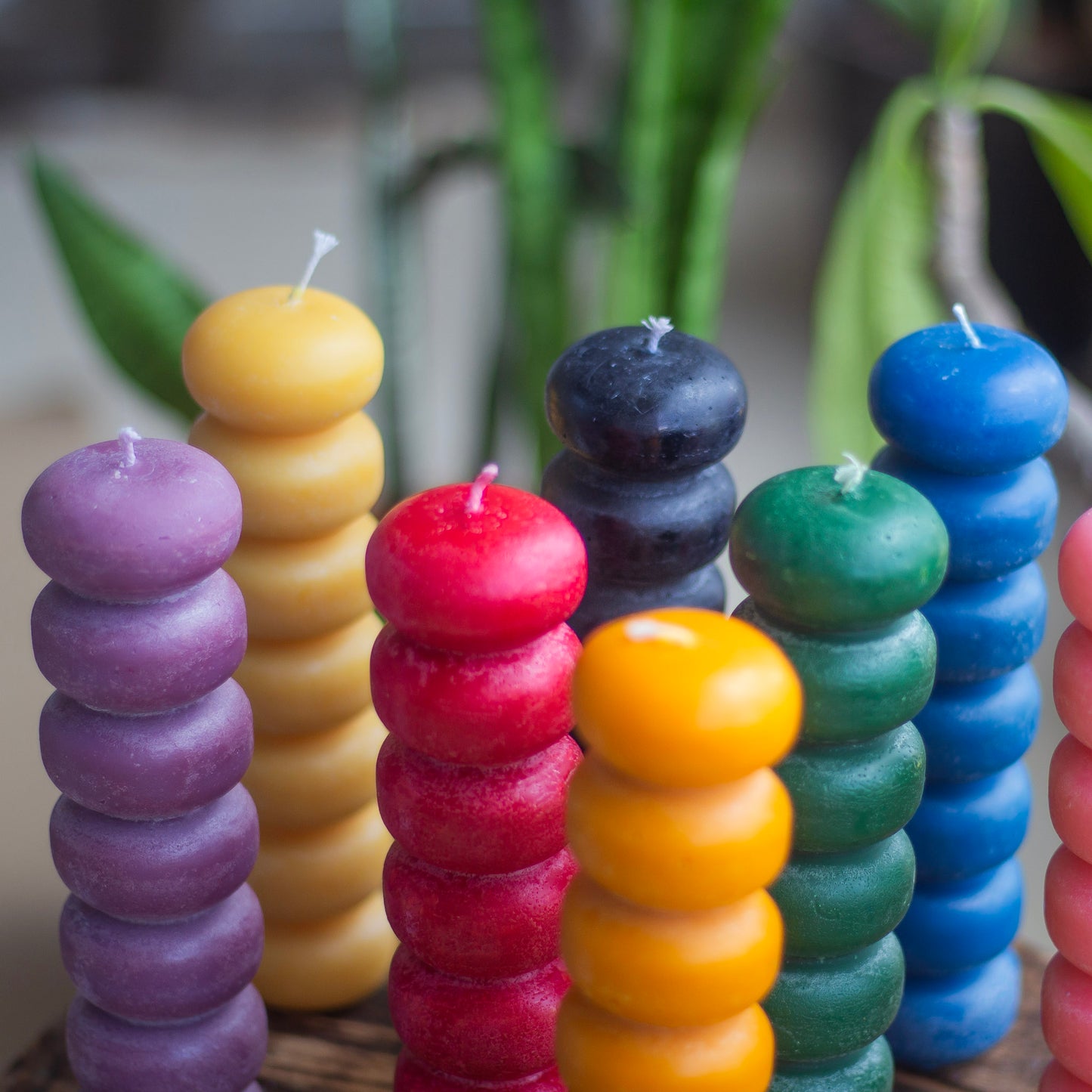 Beeswax Seven Knob figurine Candles | Colour Option Available