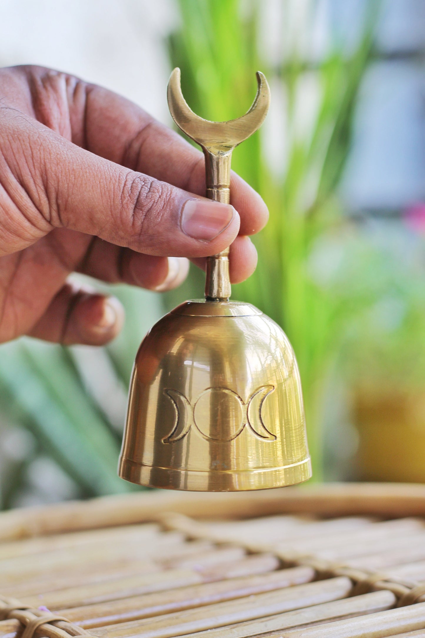 Brass Altar Bell With Triple Moon Symbol Altarware |