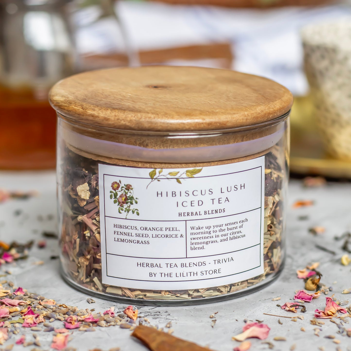 Hibiscus Lush Flavoured Tea Blends - 100 Gm | Balances Emotion, Joy & Positivity