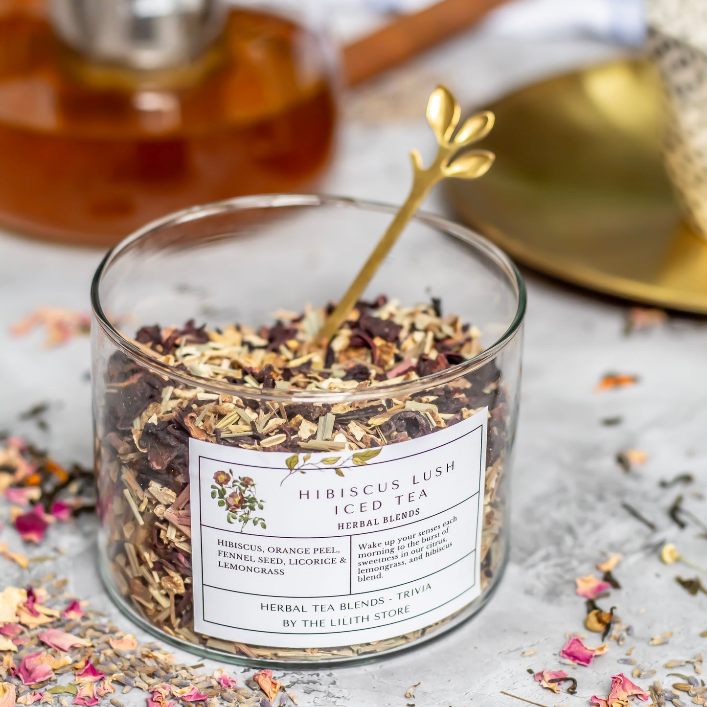 Hibiscus Lush Flavoured Tea Blends - 100 Gm | Balances Emotion, Joy & Positivity