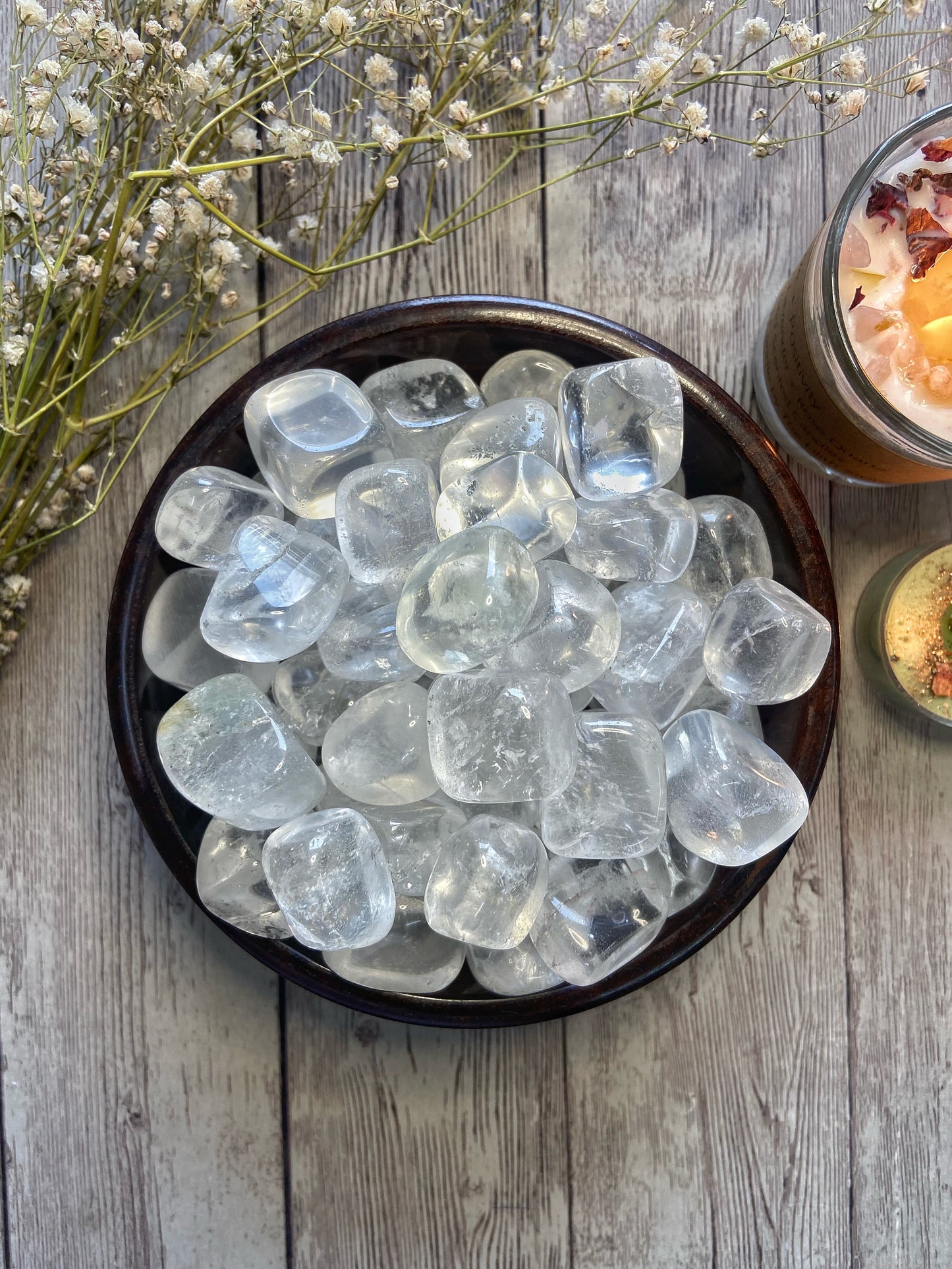Clear Quartz Tumble Stone | Master Healer & Amplify The Energies Crystal Stones
