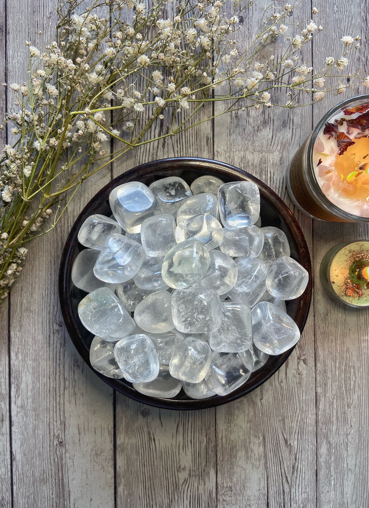 Clear Quartz Tumble Stone | Master Healer & Amplify The Energies Crystal Stones
