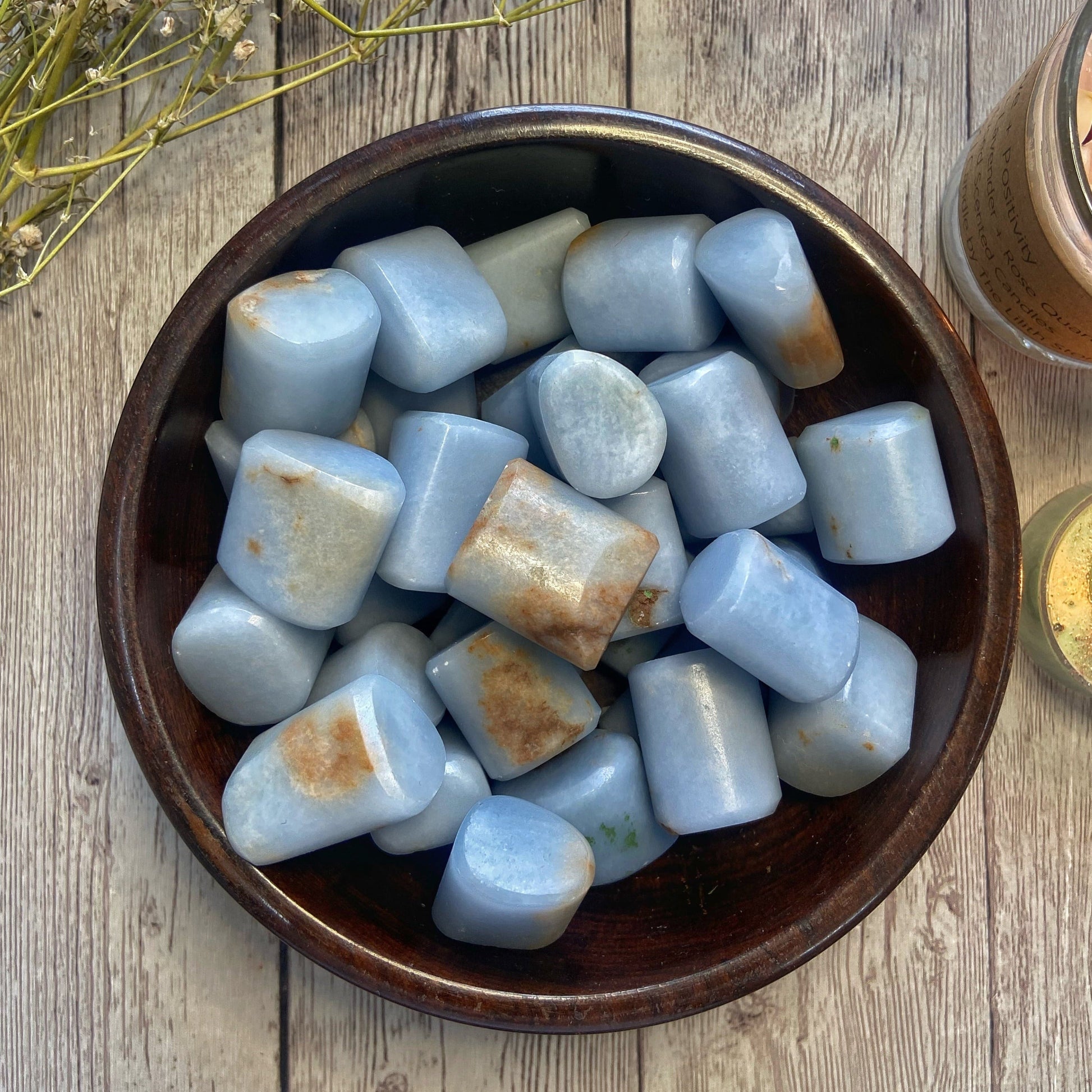 Angelite Tumble | Stone To Connect With Spirit Guides Crystal & Stones