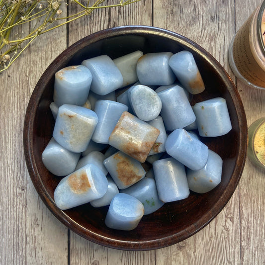 Angelite Tumble | Stone To Connect With Spirit Guides Crystal & Stones
