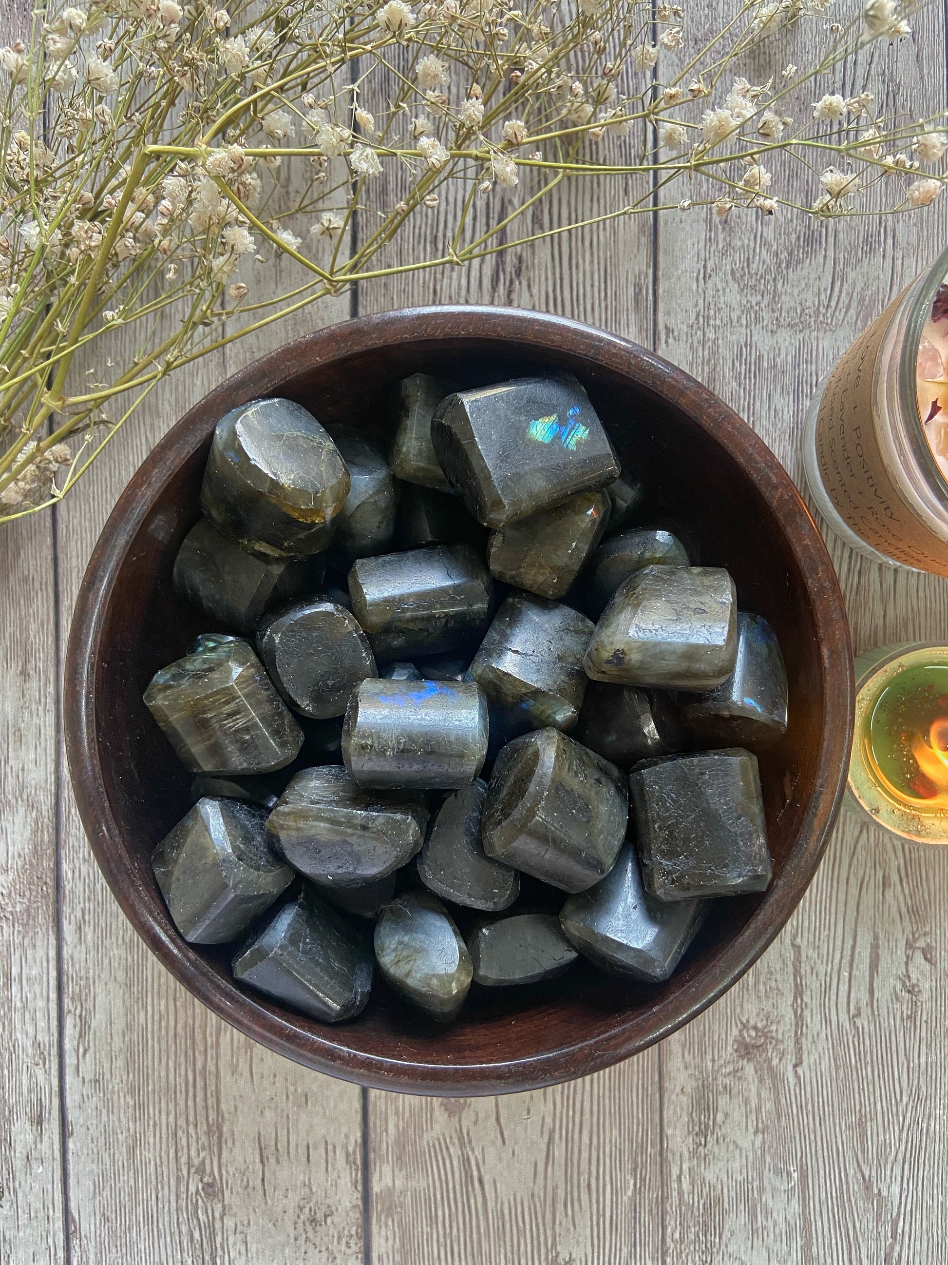 Flashy Labradotite Tumble | Spiritual Growth Crystal & Stones