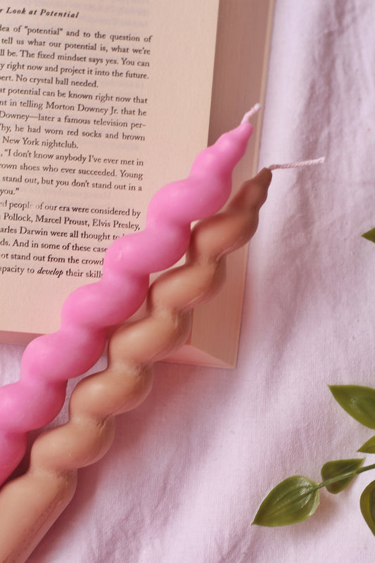 Set of 2 Spiral Taper Candle