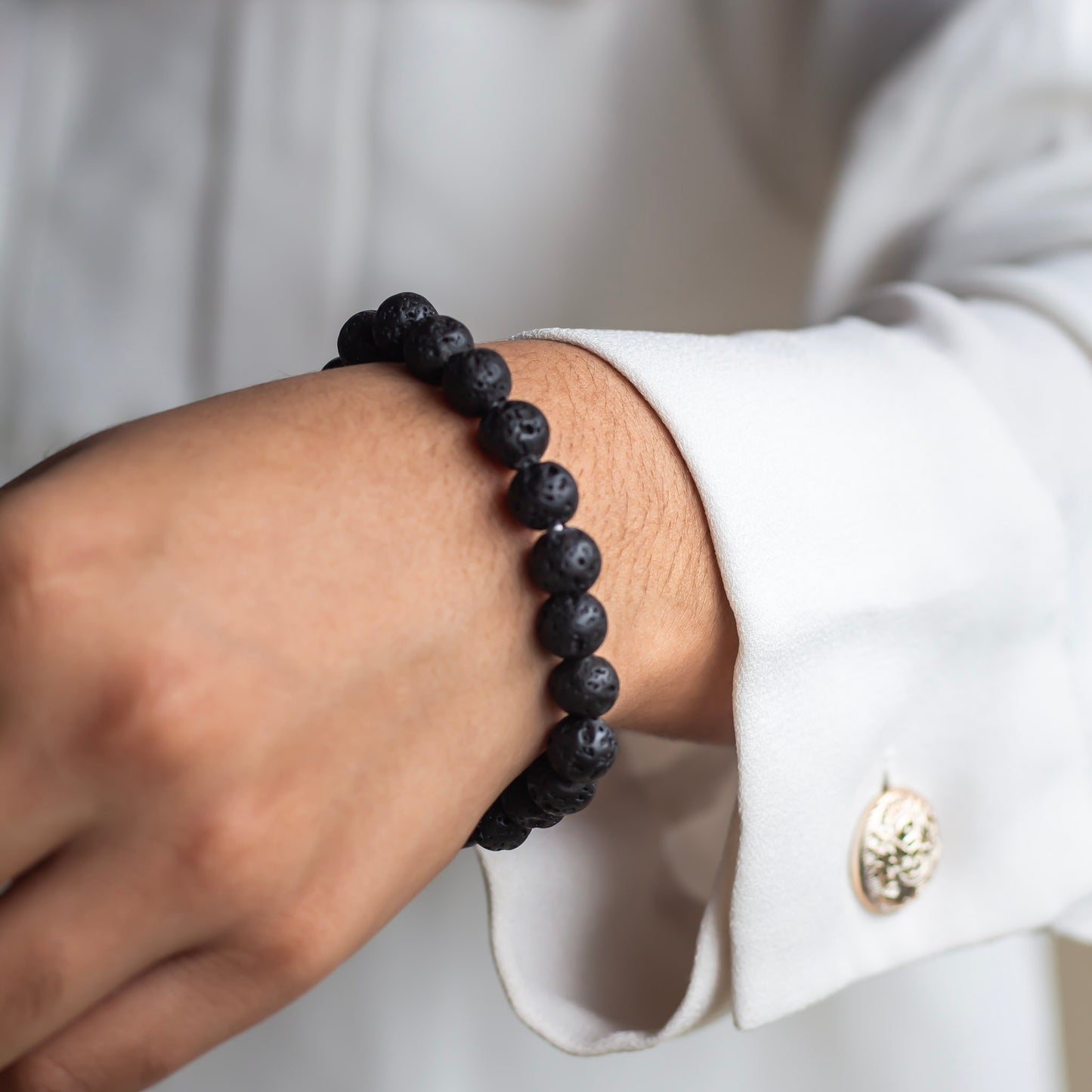 Lava Stone Bead Bracelet - 8mm | Protection & Grounding