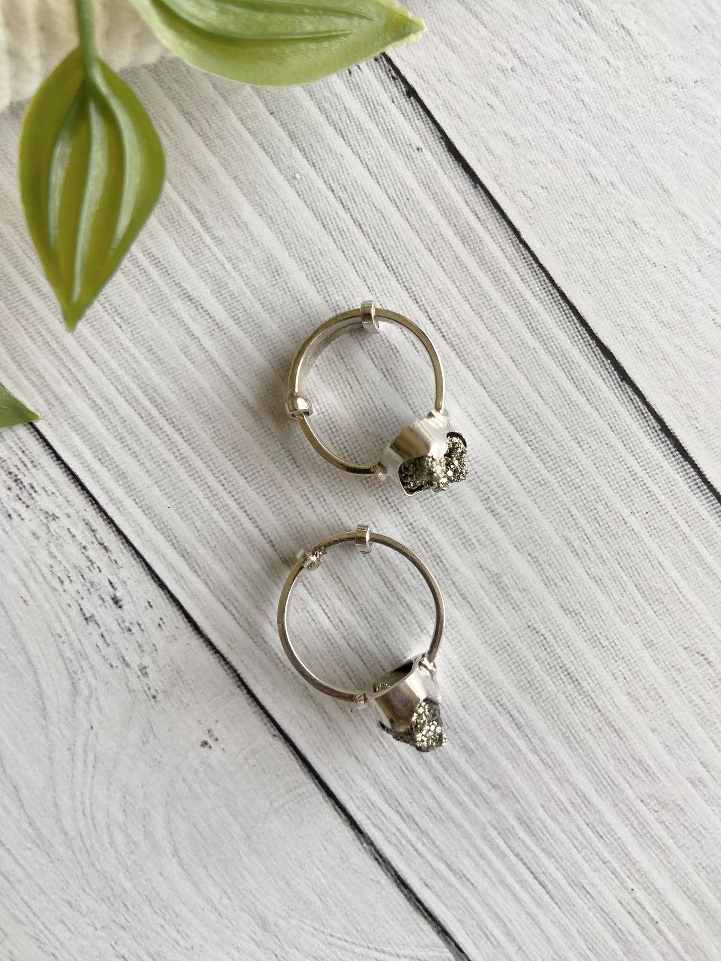 Raw Pyrite Fine Silver Ring | Financial Abundance & Protection Adjustable Crystal Jewellery