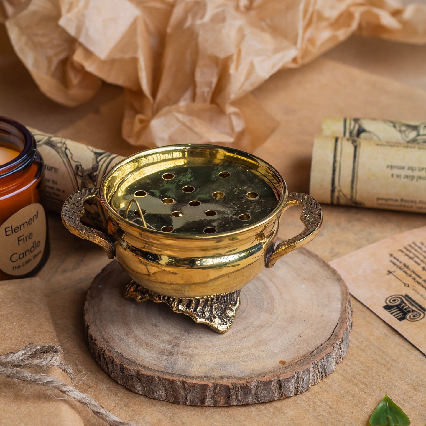 Cauldron Shape Brass Incense Burner | Holder