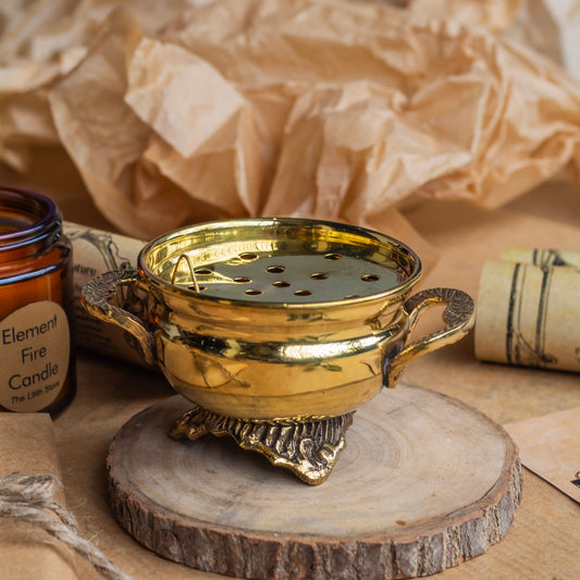 Cauldron Shape Brass Incense Burner | Holder