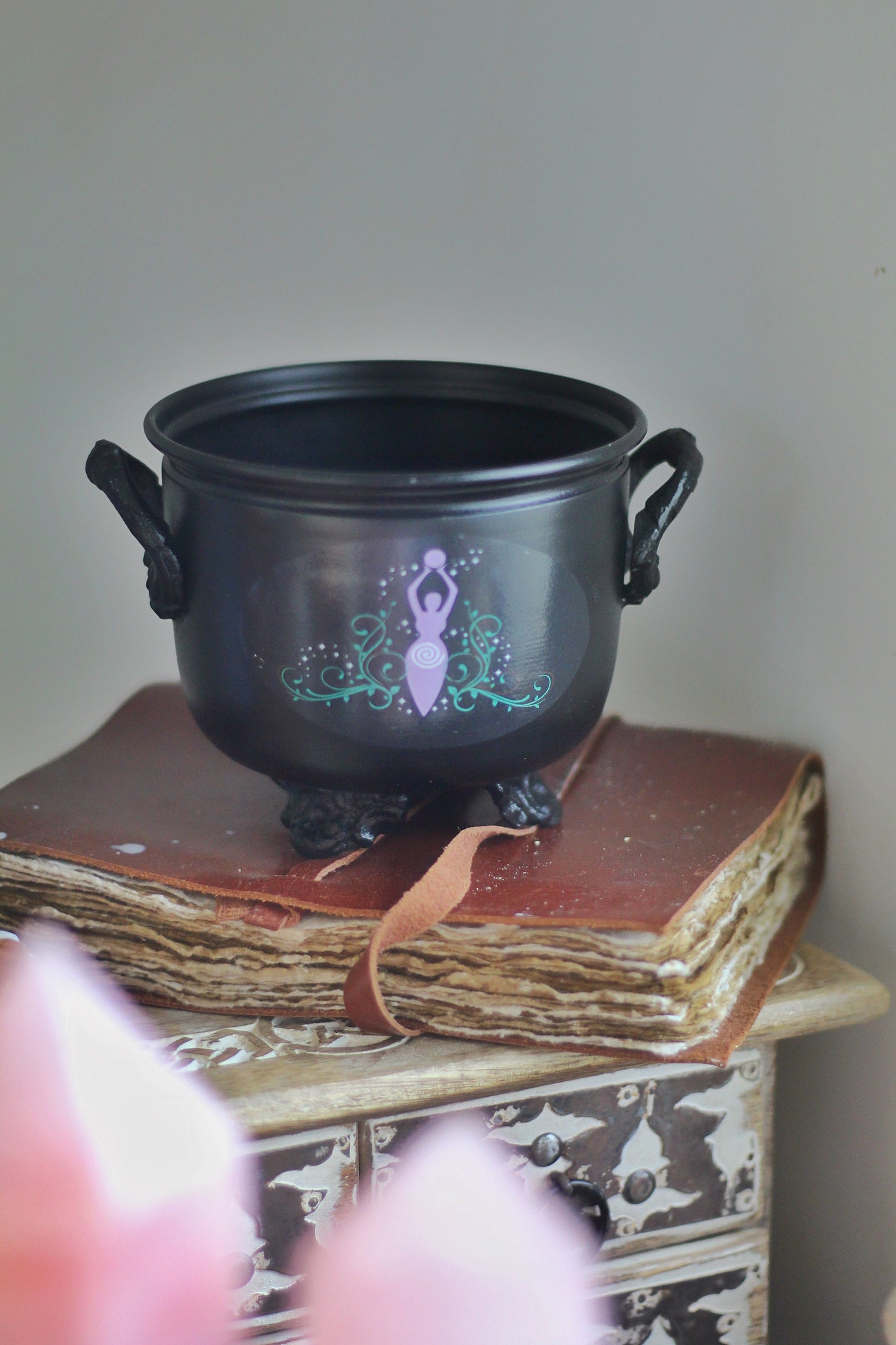 Goddess Gaia Print Metal Cauldron Altarware | Altar