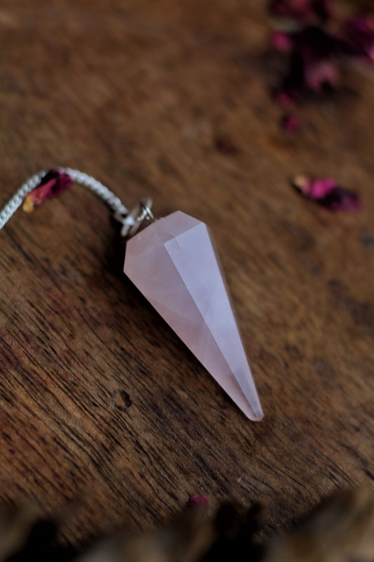 Rose Quartz Pendulum Crystal & Stones
