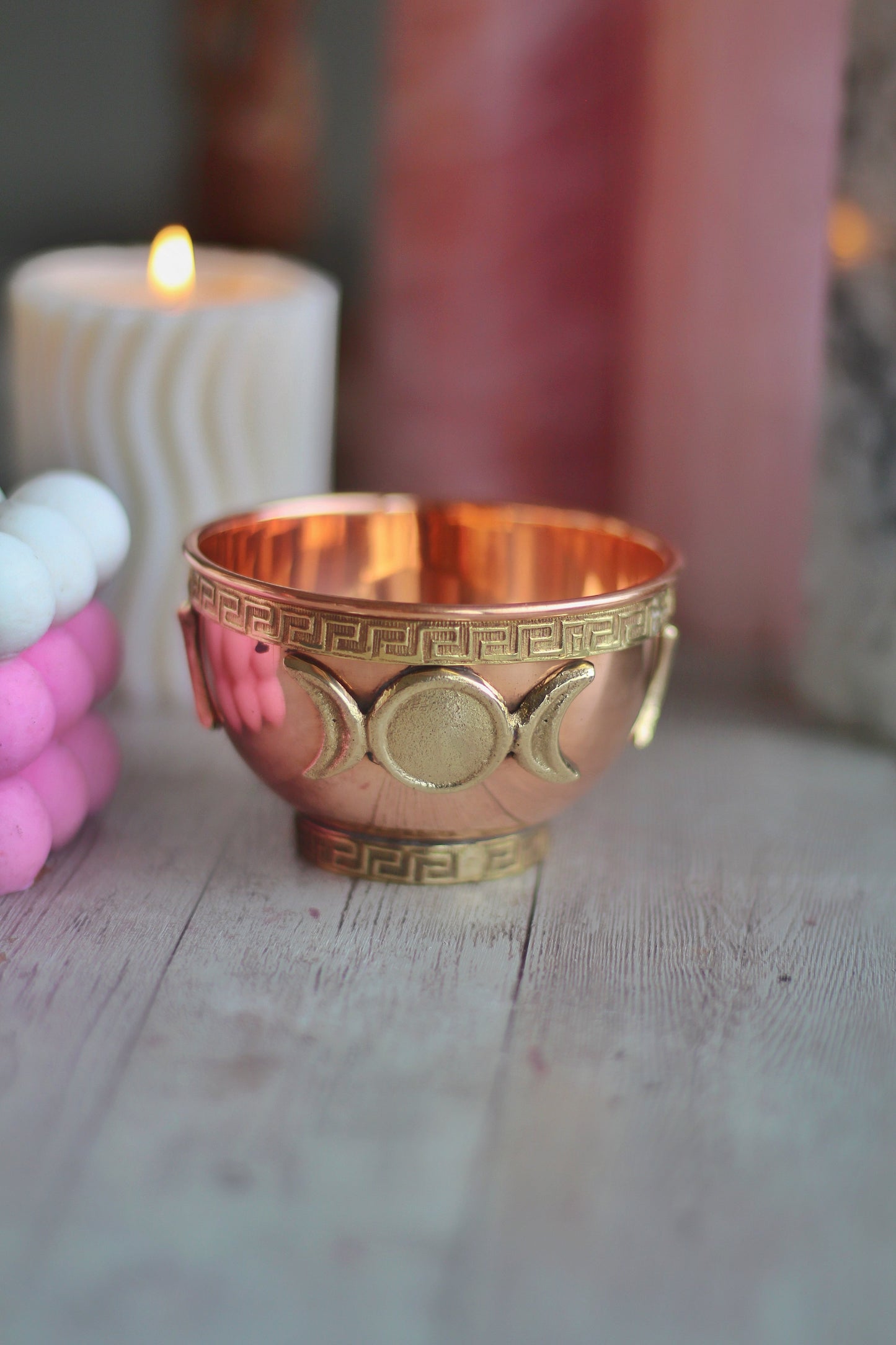 Triple Moon Copper Offering Bowl Altarware | Altar