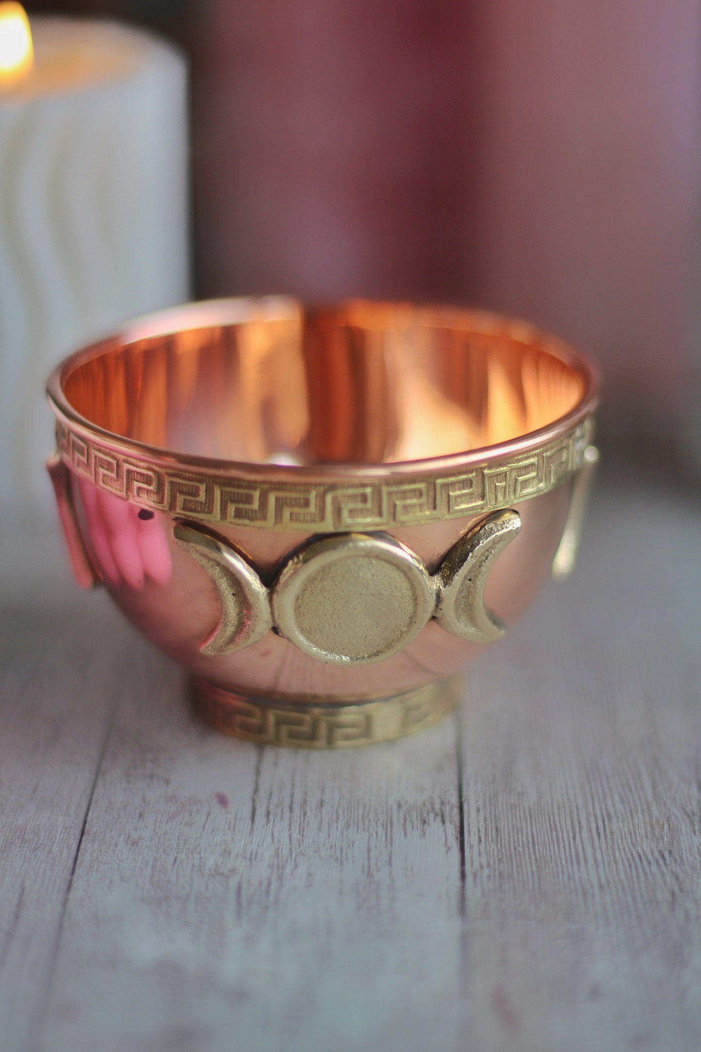 Triple Moon Copper Offering Bowl Altarware | Altar