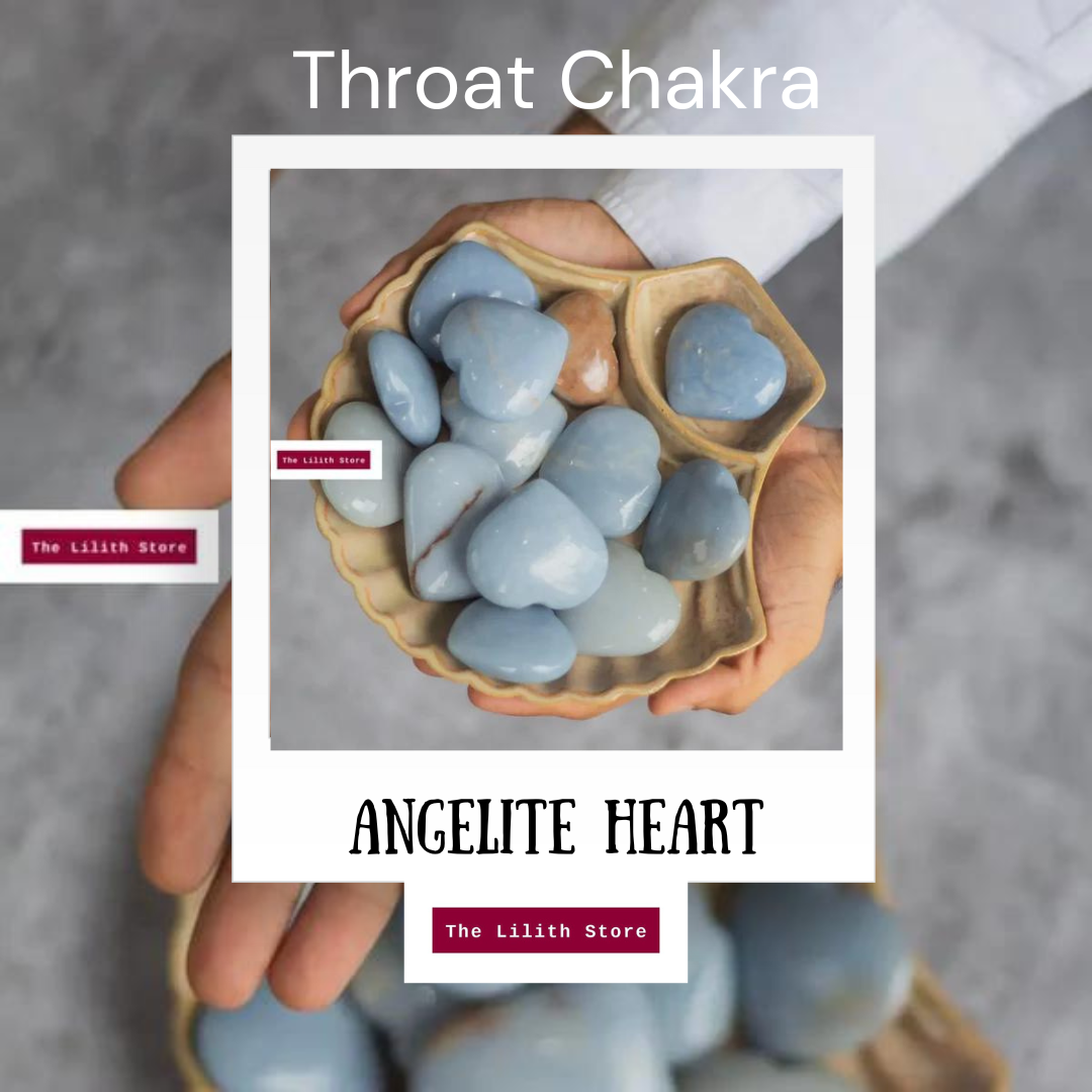 Angelite Heart - Stone to Connect with Spirit Guides