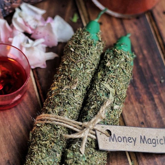 Money Magick Spell Candles - Set Of 2 Candle