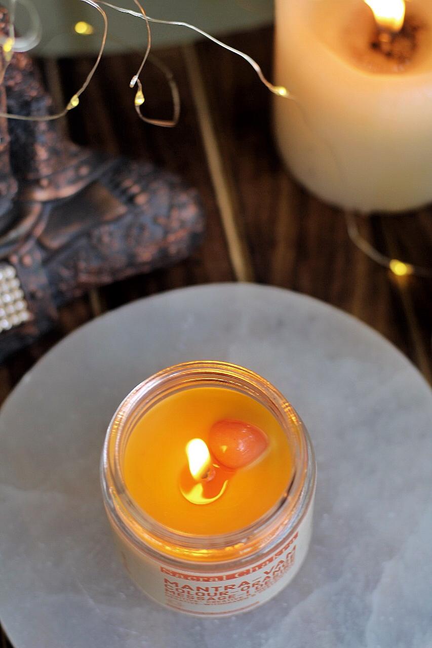 Sacral Chakra Scented Candle with Crystal Tumble -Soy Wax 100 g