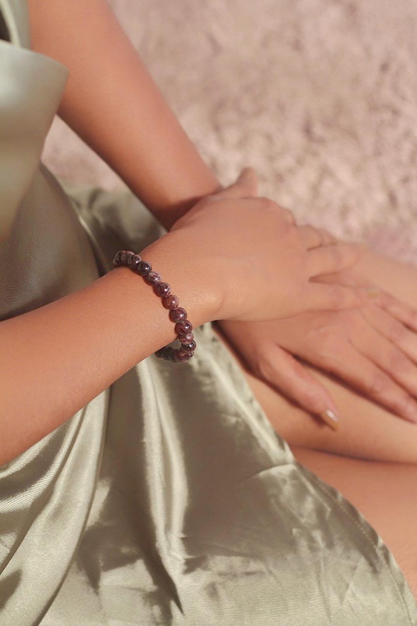 Garnet Bead Bracelet 4Mm | Root Chakra Inspire Love & Strengthen Survival Instincts Crystal