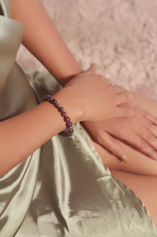 Garnet Bead Bracelet 4Mm | Root Chakra Inspire Love & Strengthen Survival Instincts Crystal