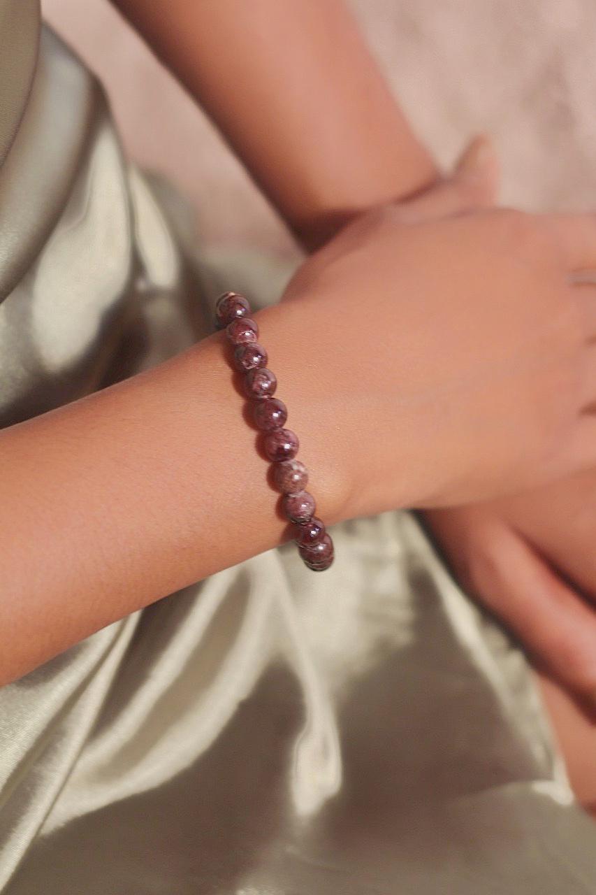 Garnet Bead Bracelet 4Mm | Root Chakra Inspire Love & Strengthen Survival Instincts Crystal